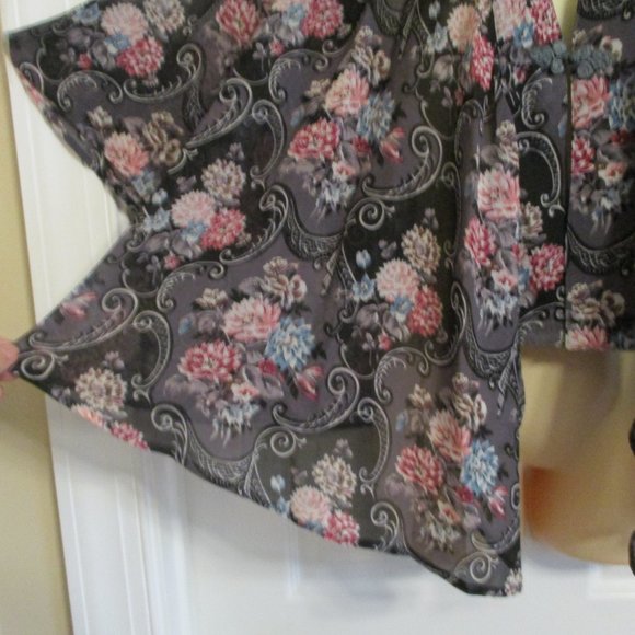 Cecico Romantic Floral Chiffon Kimono Top sz M NWT Ballet Wrap - Picture 8 of 11